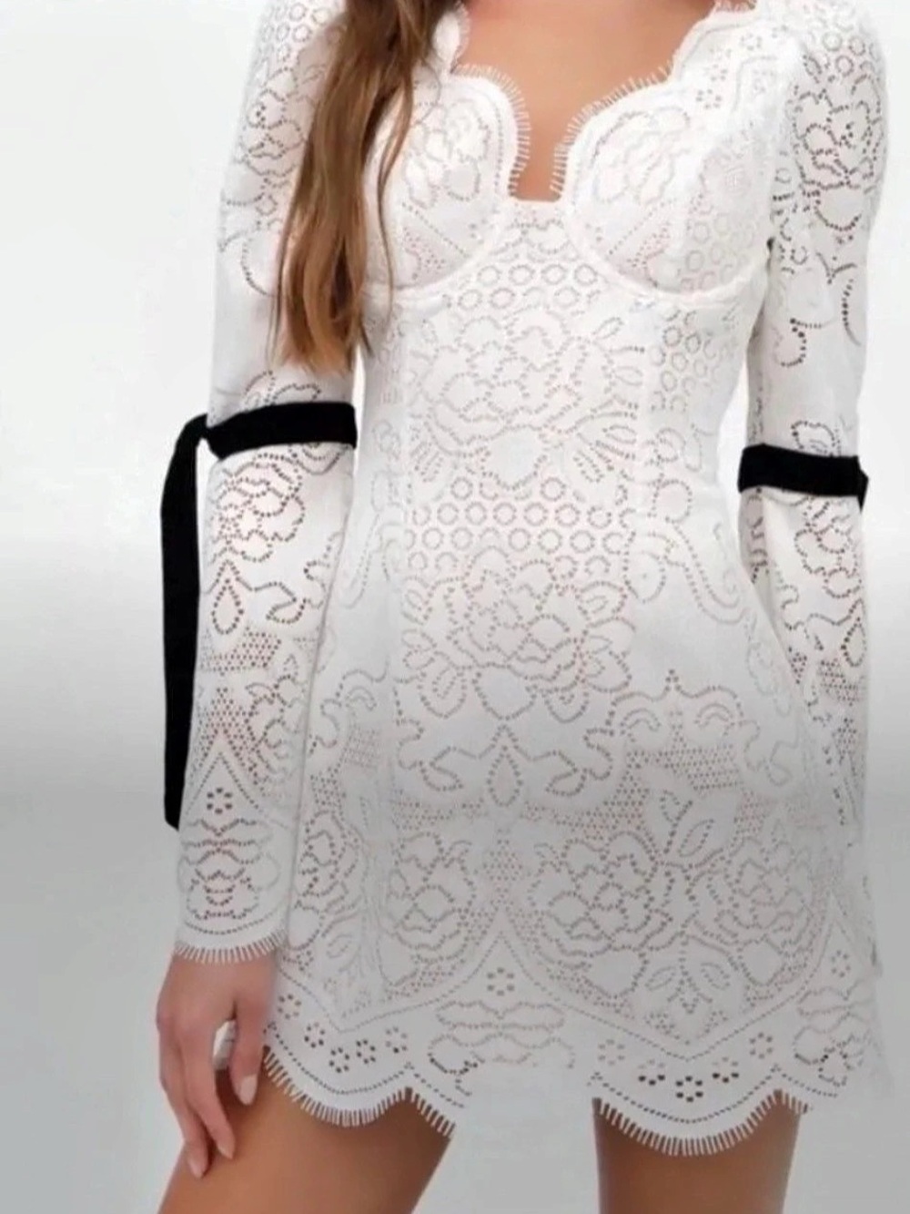 Love & Lemons White Lace Mini Dress Like New